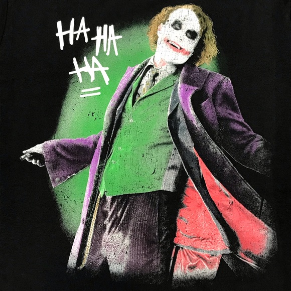 Heath Ledger Joker The Dark Night Batman Gotham City Men’s Black Graphic T-Shirt - Picture 3 of 7